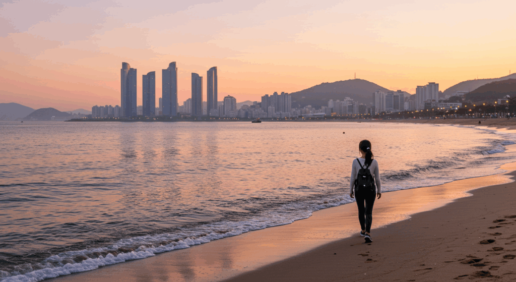 things to do in Busan – Haeundae Beach sunrise