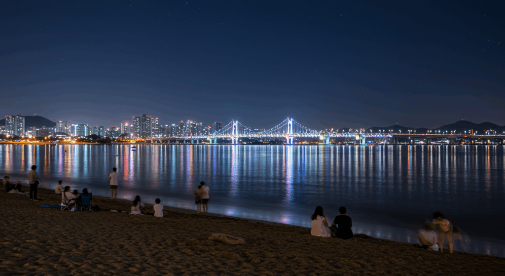 things to do in Busan – Gwangalli Beach night view