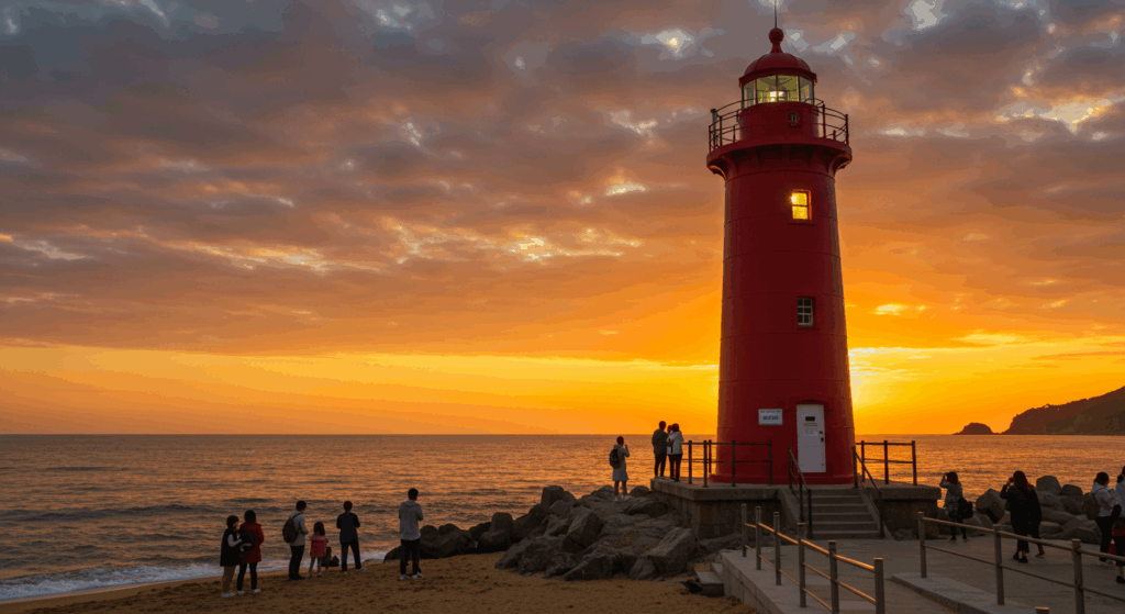 釜山旅行で訪れたい青沙浦の灯台と夕日が照らす海の絶景